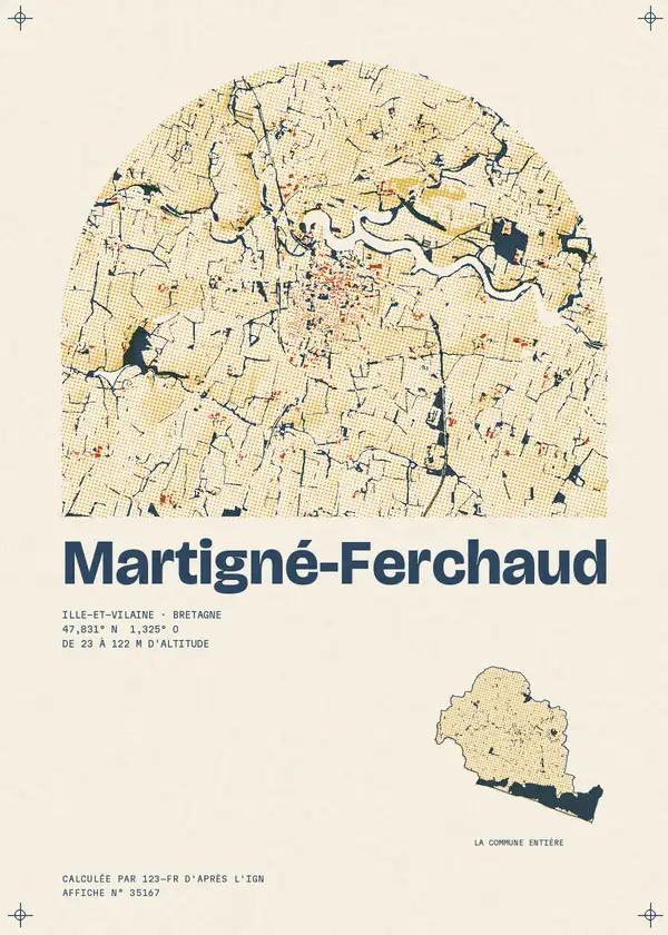 Affiche de Martigné-Ferchaud, calculée par 123-fr d'après l'IGN