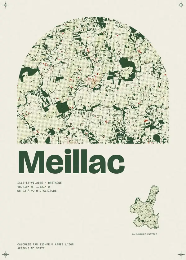 Affiche de Meillac, calculée par 123-fr d'après l'IGN
