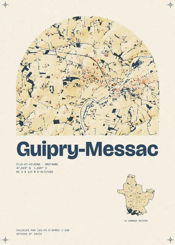 Affiche de Guipry-Messac, calculée par 123-fr d'après l'IGN