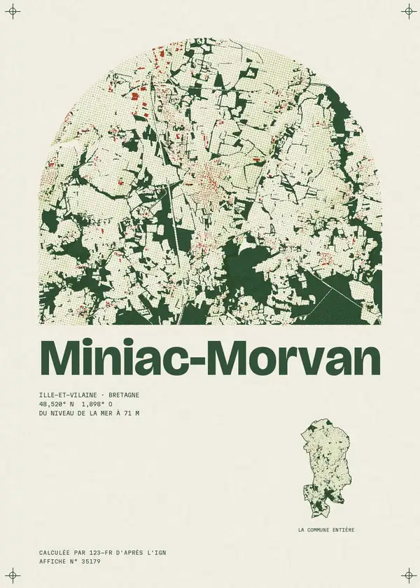 Affiche de Miniac-Morvan, calculée par 123-fr d'après l'IGN