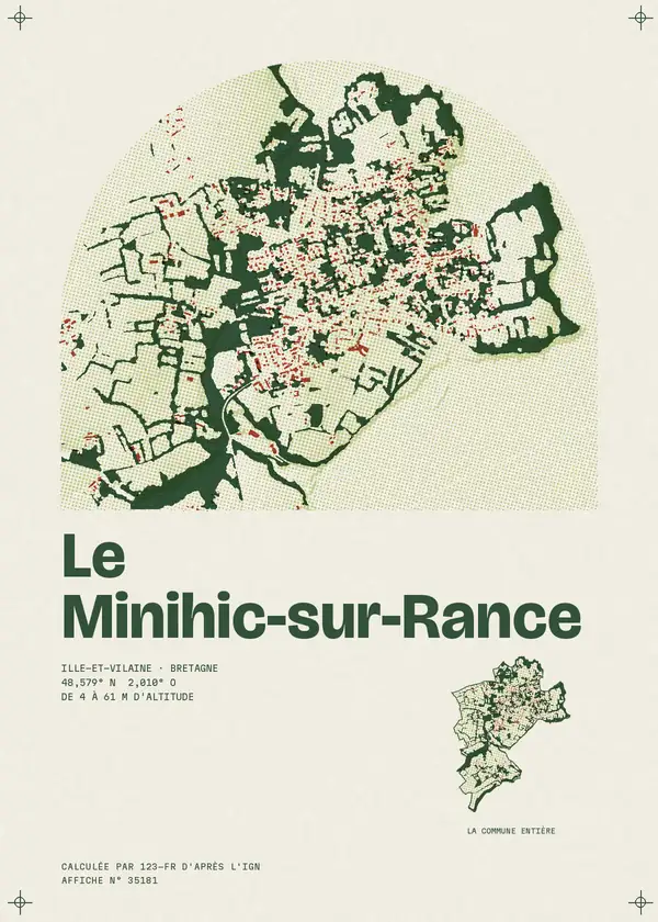 Affiche de Le Minihic-sur-Rance, calculée par 123-fr d'après l'IGN