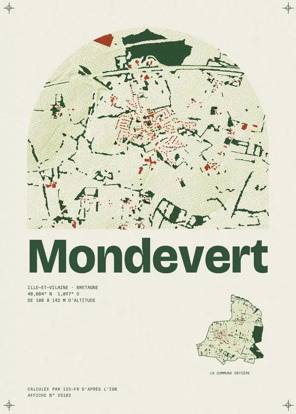 Affiche de Mondevert, calculée par 123-fr d'après l'IGN