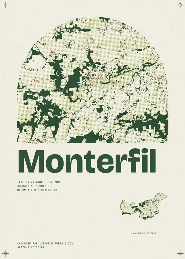 Affiche de Monterfil, calculée par 123-fr d'après l'IGN
