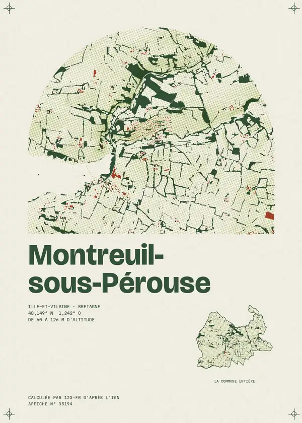 Affiche de Montreuil-sous-Pérouse, calculée par 123-fr d'après l'IGN