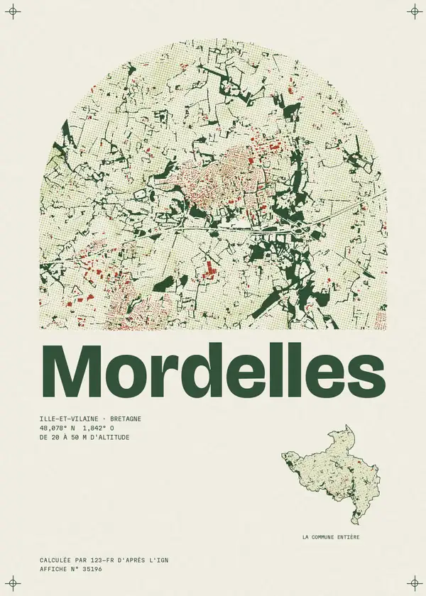 Affiche de Mordelles, calculée par 123-fr d'après l'IGN