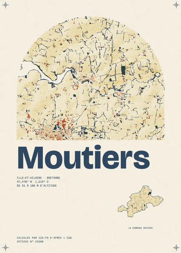 Affiche de Moutiers, calculée par 123-fr d'après l'IGN