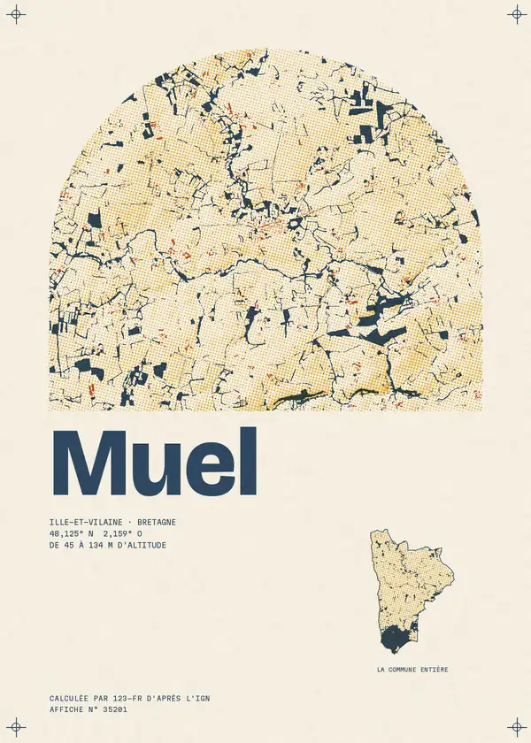 Affiche de Muel, calculée par 123-fr d'après l'IGN