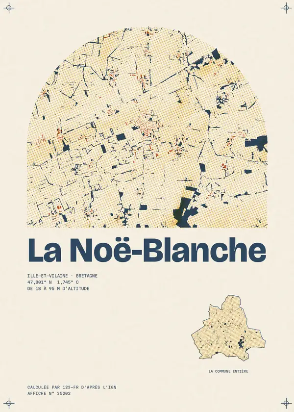 Affiche de La Noë-Blanche, calculée par 123-fr d'après l'IGN