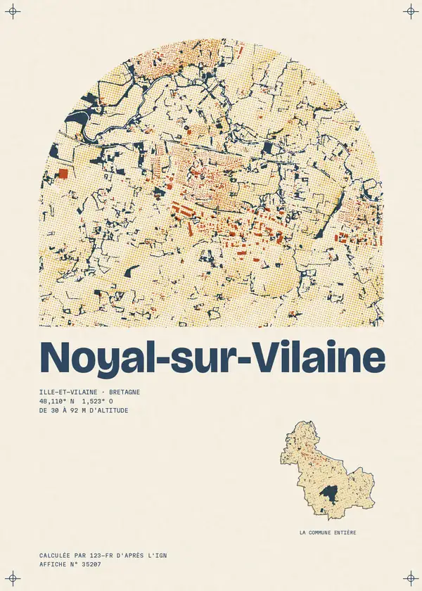 Affiche de Noyal-sur-Vilaine, calculée par 123-fr d'après l'IGN