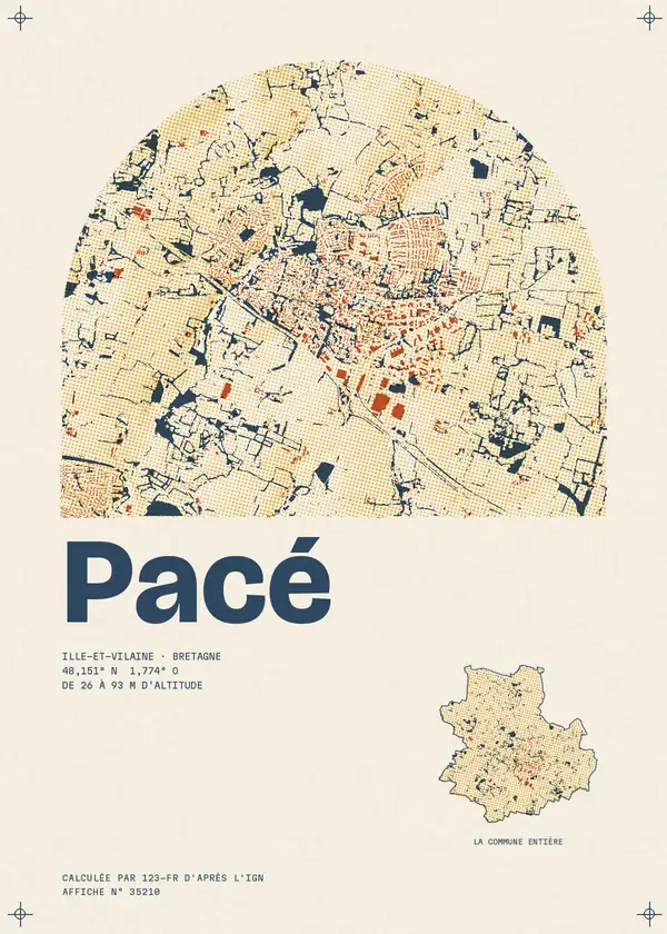 Affiche de Pacé, calculée par 123-fr d'après l'IGN