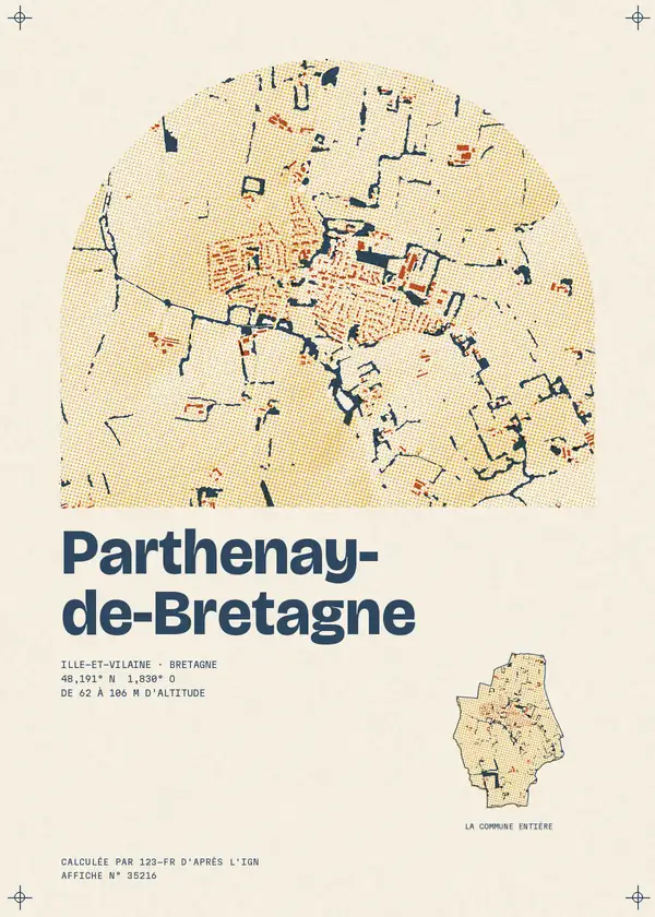 Affiche de Parthenay-de-Bretagne, calculée par 123-fr d'après l'IGN