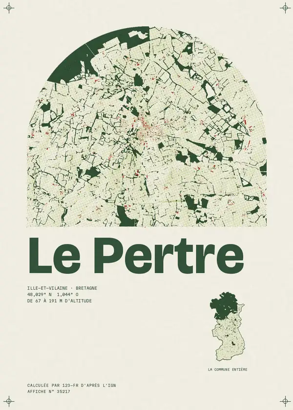 Affiche de Le Pertre, calculée par 123-fr d'après l'IGN