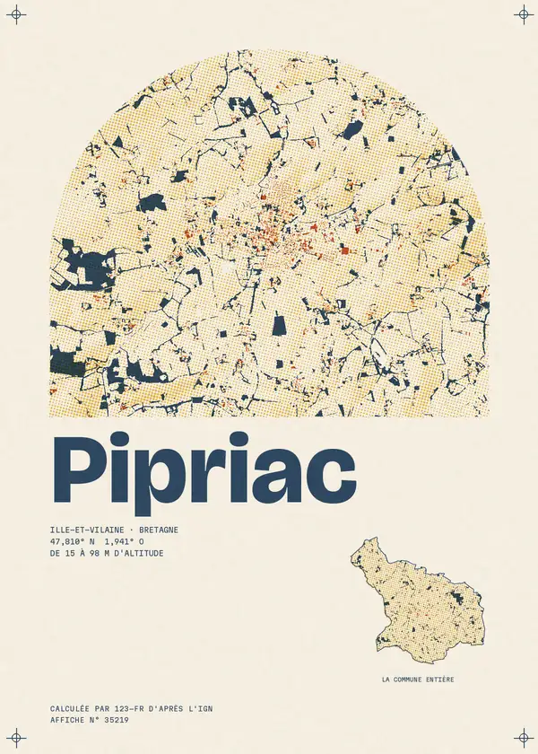 Affiche de Pipriac, calculée par 123-fr d'après l'IGN
