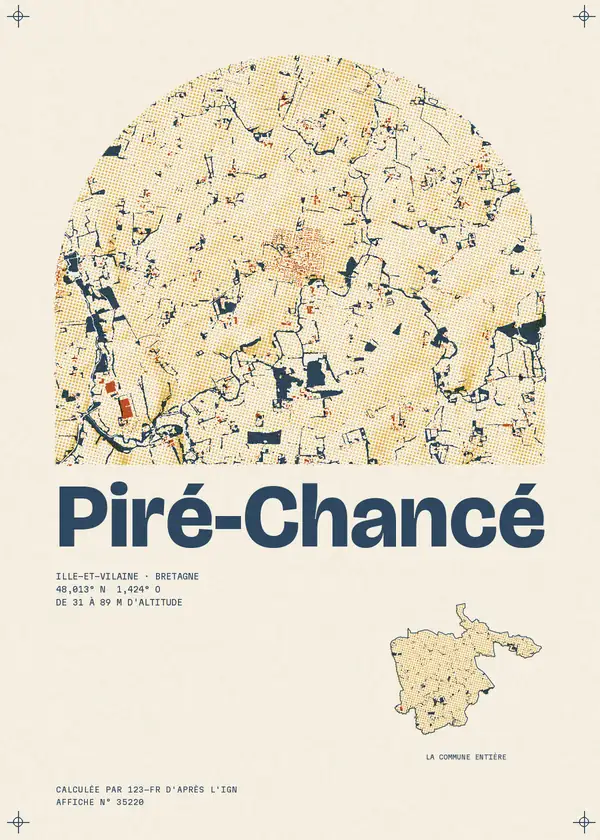 Affiche de Piré-Chancé, calculée par 123-fr d'après l'IGN