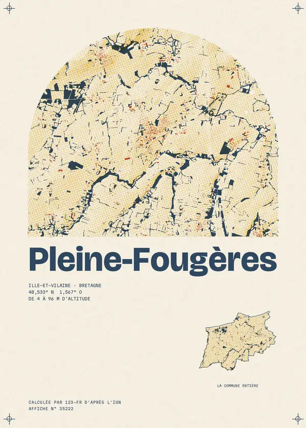 Affiche de Pleine-Fougères, calculée par 123-fr d'après l'IGN