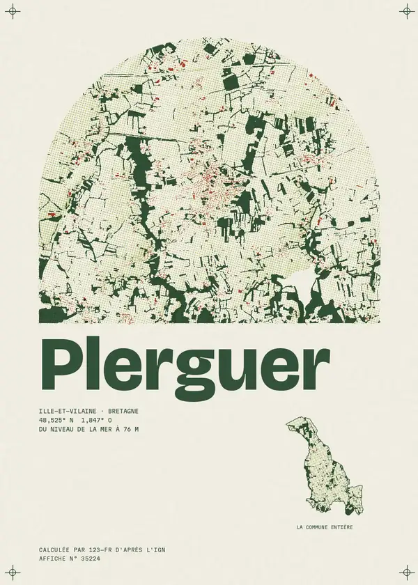 Affiche de Plerguer, calculée par 123-fr d'après l'IGN