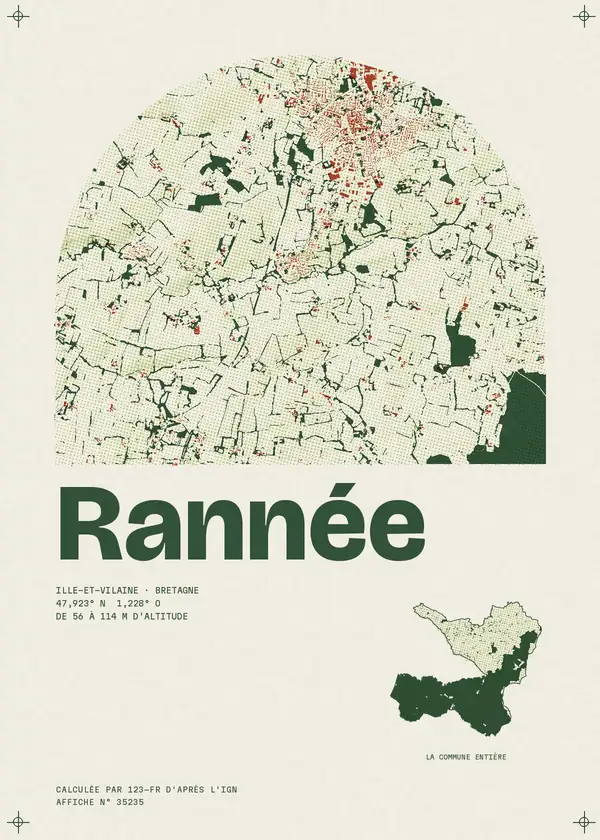 Affiche de Rannée, calculée par 123-fr d'après l'IGN
