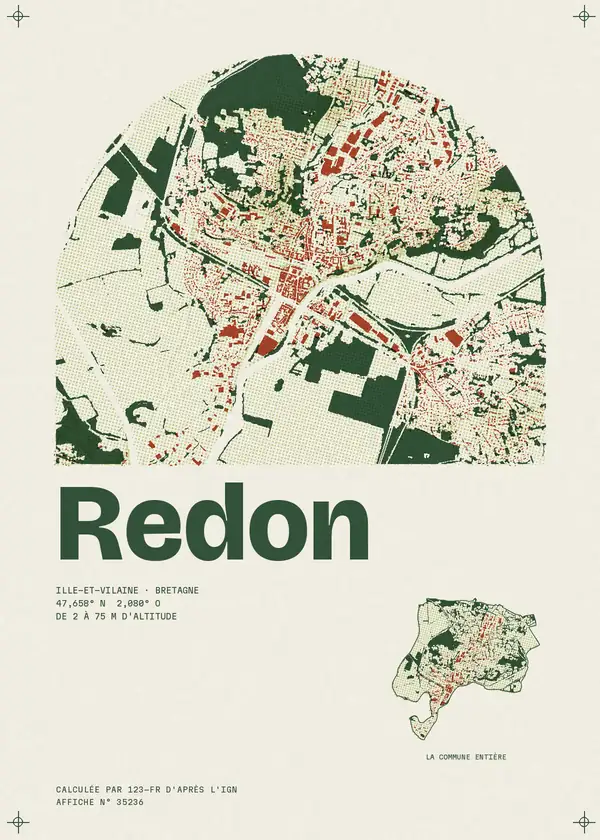 Affiche de Redon, calculée par 123-fr d'après l'IGN