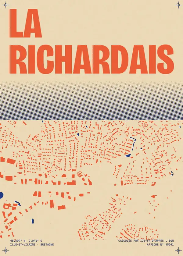 Affiche de La Richardais, calculée par 123-fr d'après l'IGN