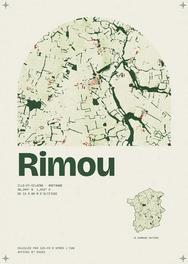 Affiche de Rimou, calculée par 123-fr d'après l'IGN