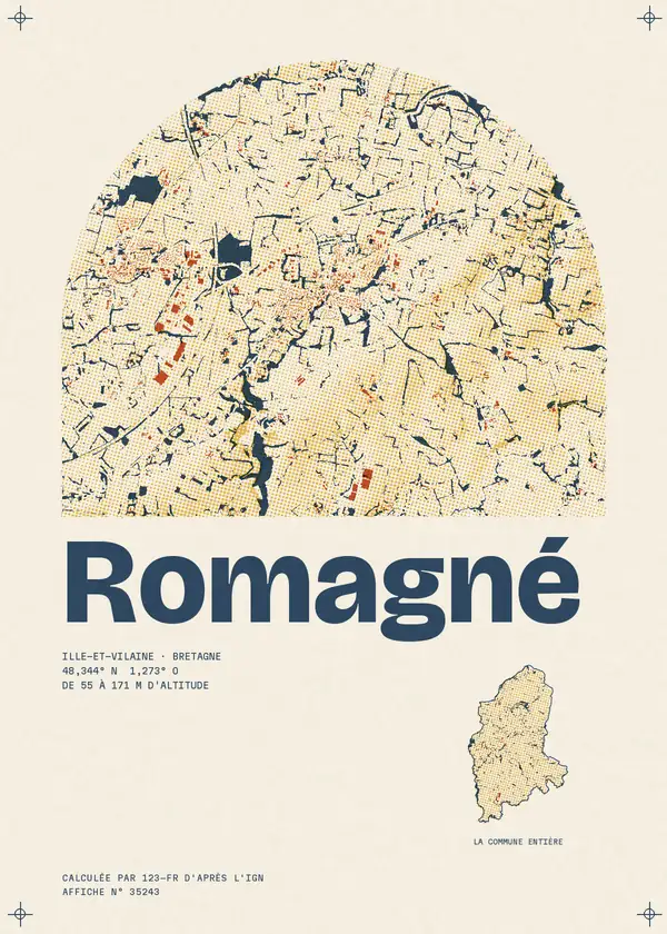 Affiche de Romagné, calculée par 123-fr d'après l'IGN
