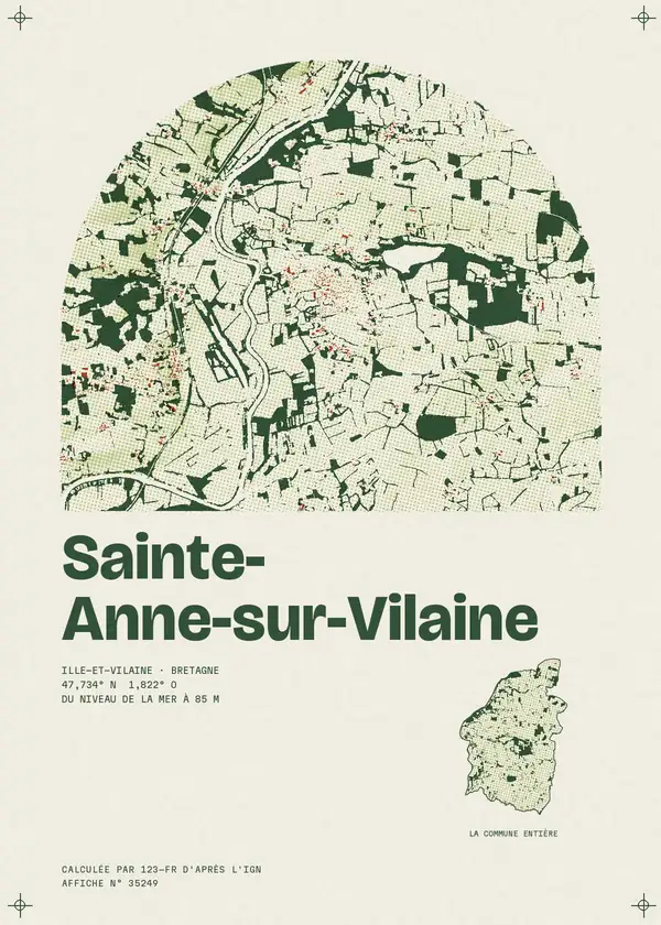 Affiche de Sainte-Anne-sur-Vilaine, calculée par 123-fr d'après l'IGN