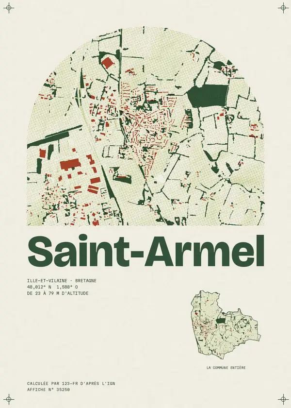 Affiche de Saint-Armel, calculée par 123-fr d'après l'IGN