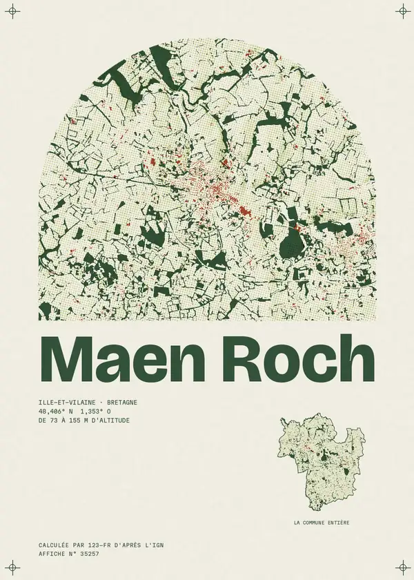 Affiche de Maen Roch, calculée par 123-fr d'après l'IGN