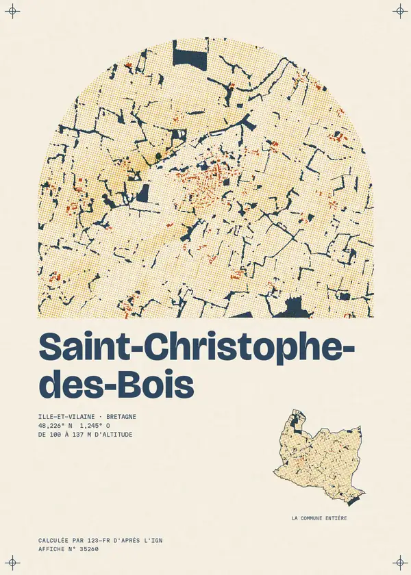 Affiche de Saint-Christophe-des-Bois, calculée par 123-fr d'après l'IGN