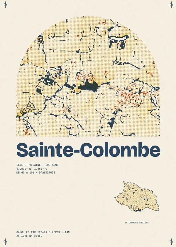 Affiche de Sainte-Colombe, calculée par 123-fr d'après l'IGN