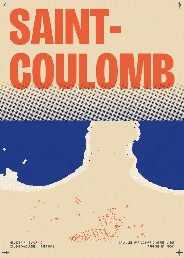 Affiche de Saint-Coulomb, calculée par 123-fr d'après l'IGN