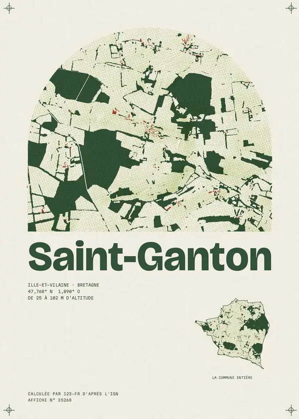 Affiche de Saint-Ganton, calculée par 123-fr d'après l'IGN