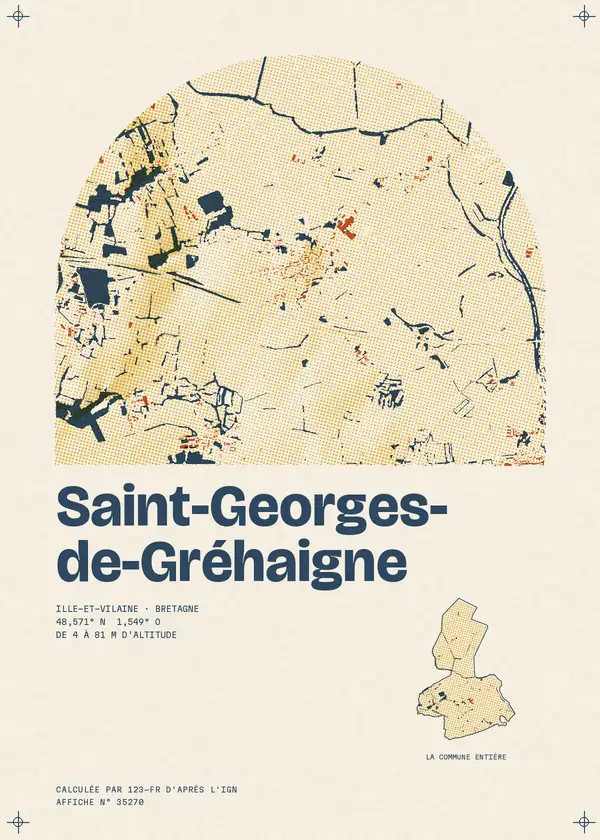 Affiche de Saint-Georges-de-Gréhaigne, calculée par 123-fr d'après l'IGN