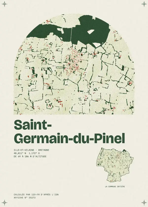 Affiche de Saint-Germain-du-Pinel, calculée par 123-fr d'après l'IGN