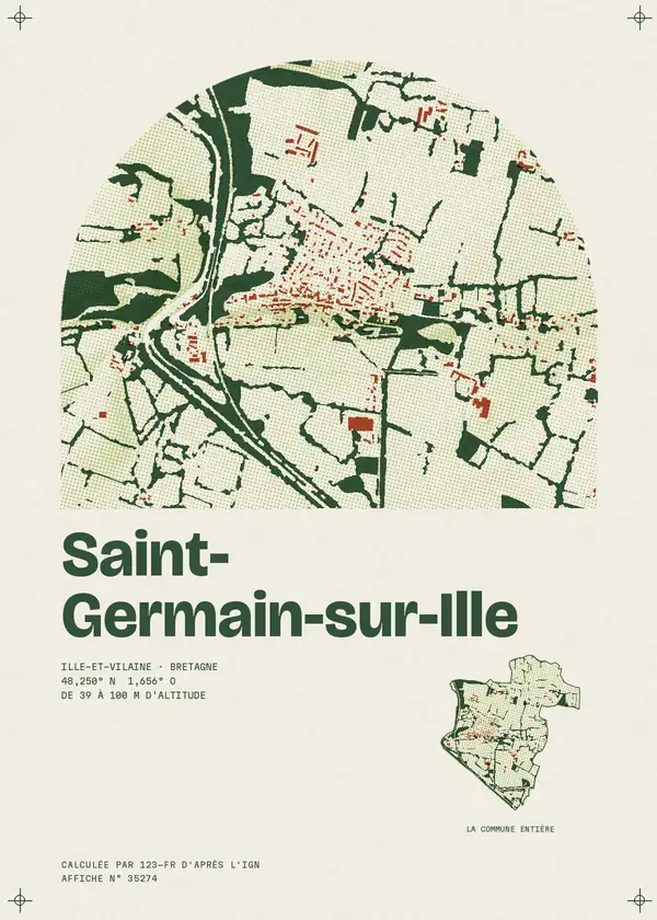 Affiche de Saint-Germain-sur-Ille, calculée par 123-fr d'après l'IGN