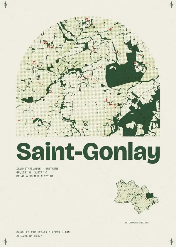 Affiche de Saint-Gonlay, calculée par 123-fr d'après l'IGN