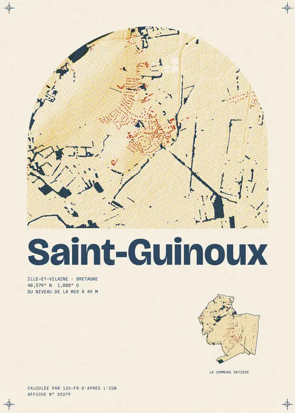 Affiche de Saint-Guinoux, calculée par 123-fr d'après l'IGN
