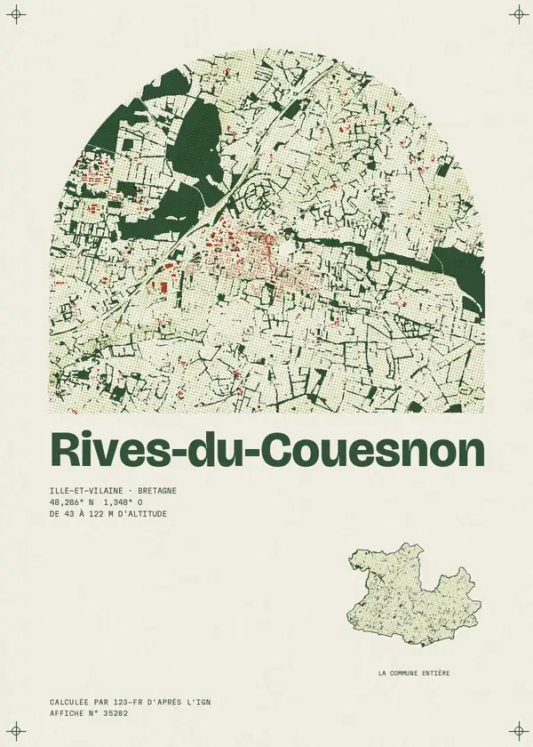 Affiche de Rives-du-Couesnon, calculée par 123-fr d'après l'IGN