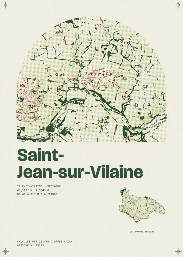 Affiche de Saint-Jean-sur-Vilaine, calculée par 123-fr d'après l'IGN
