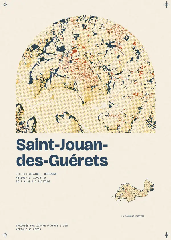 Affiche de Saint-Jouan-des-Guérets, calculée par 123-fr d'après l'IGN