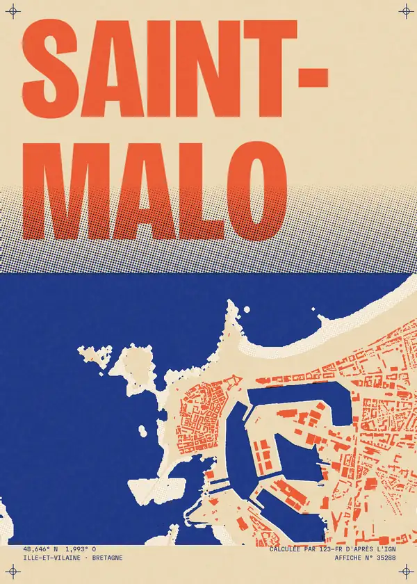 Affiche de Saint-Malo, calculée par 123-fr d'après l'IGN