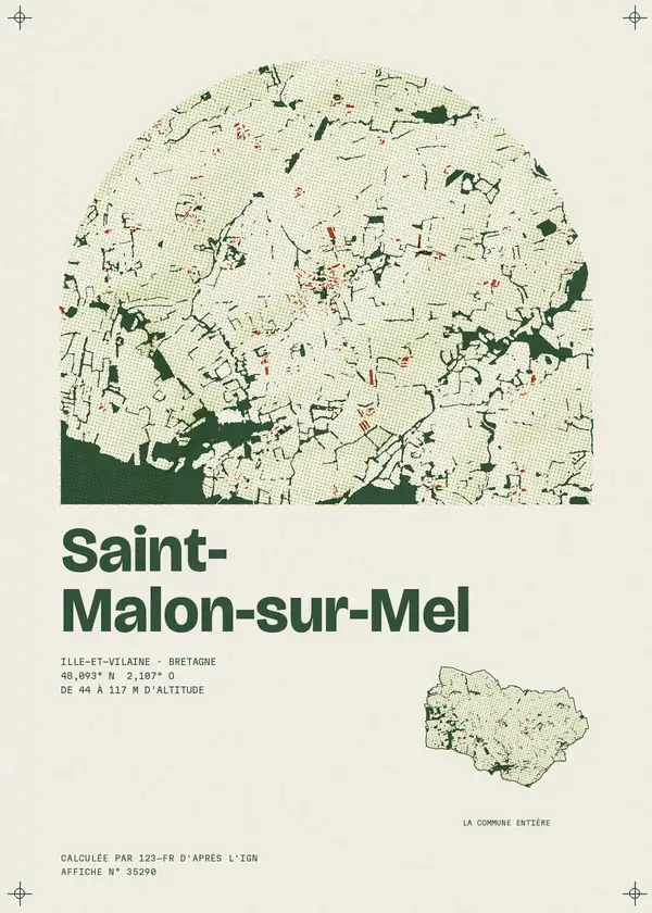 Affiche de Saint-Malon-sur-Mel, calculée par 123-fr d'après l'IGN