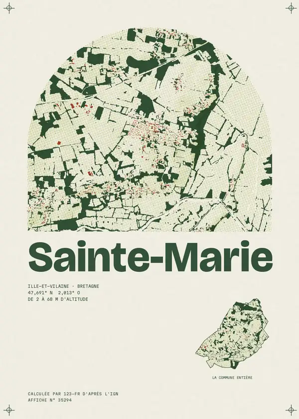 Affiche de Sainte-Marie, calculée par 123-fr d'après l'IGN
