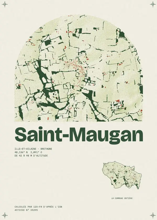 Affiche de Saint-Maugan, calculée par 123-fr d'après l'IGN