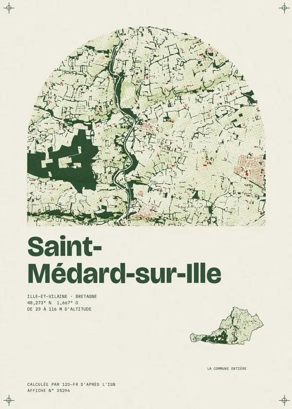 Affiche de Saint-Médard-sur-Ille, calculée par 123-fr d'après l'IGN
