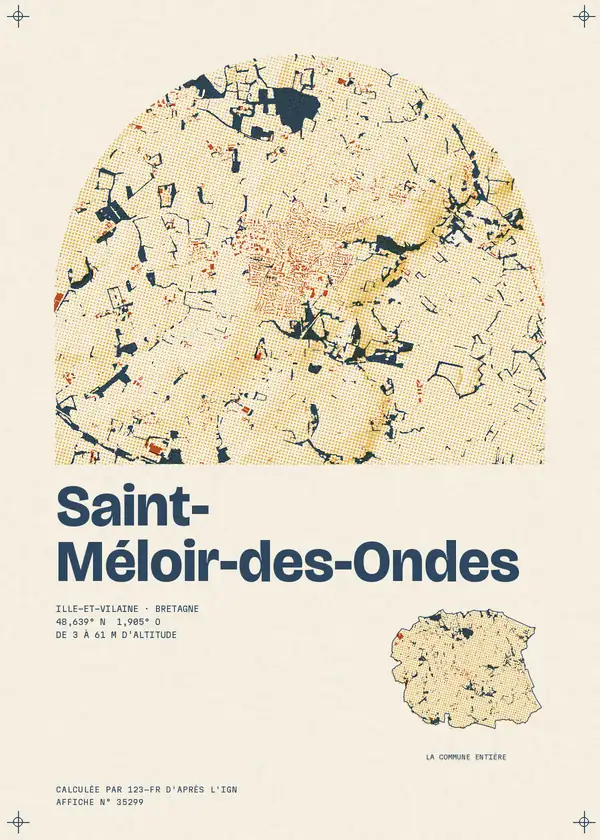 Affiche de Saint-Méloir-des-Ondes, calculée par 123-fr d'après l'IGN