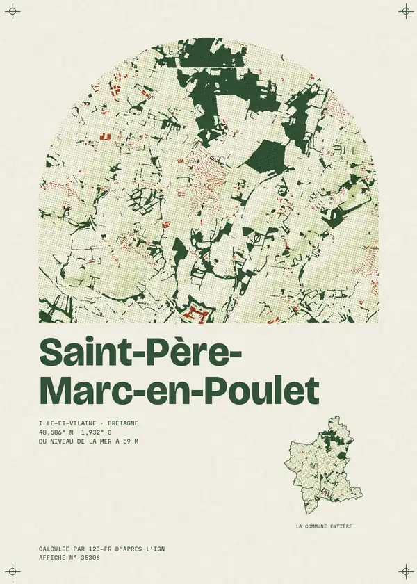 Affiche de Saint-Père-Marc-en-Poulet, calculée par 123-fr d'après l'IGN