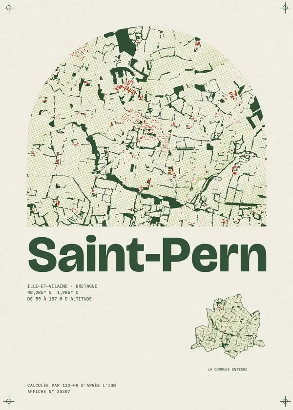Affiche de Saint-Pern, calculée par 123-fr d'après l'IGN