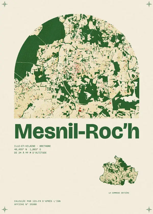 Affiche de Mesnil-Roc'h, calculée par 123-fr d'après l'IGN