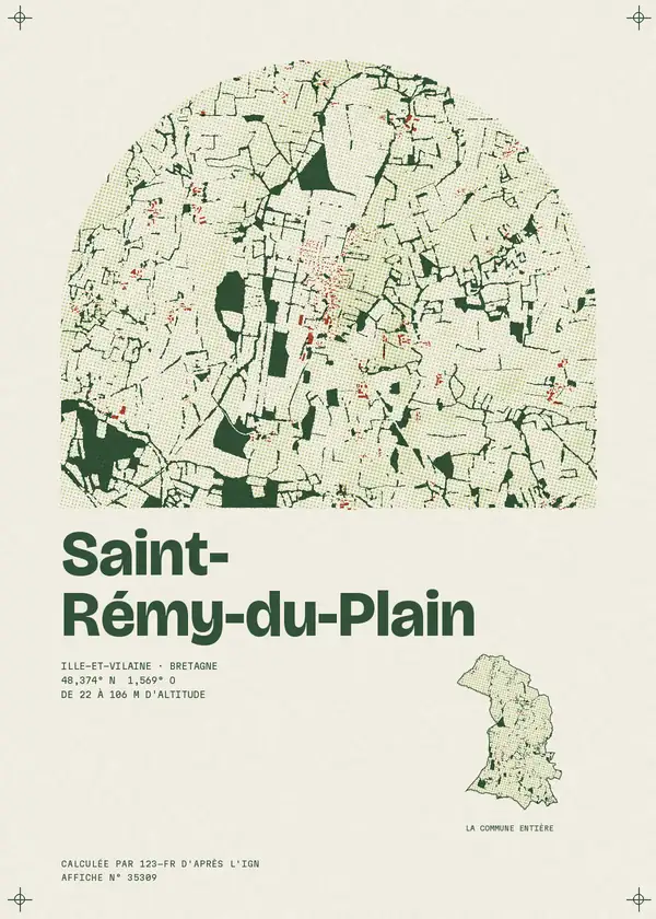 Affiche de Saint-Rémy-du-Plain, calculée par 123-fr d'après l'IGN